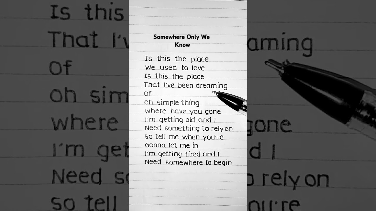 Keane - Somewhere Only We Know🌸 (Lyrics) 