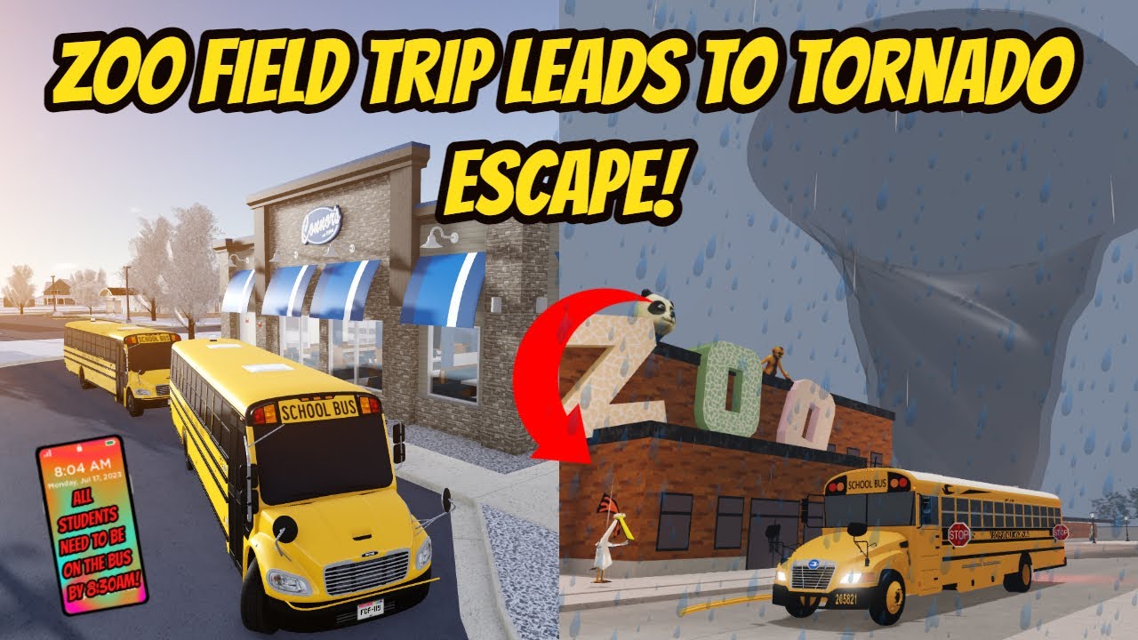 Greenville, Wisc Roblox l TORNADO FLOODS Zoo School Bus Field Trip ...