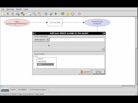 Creating simple model in wxGUI Graphical Modeler