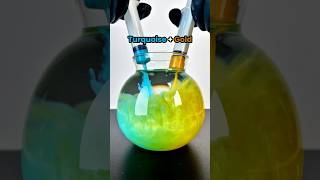 Turquoise Vs Gold - Gradient Mix Magic 🌈😱 #artvideo #colors #paintmixing #experiment