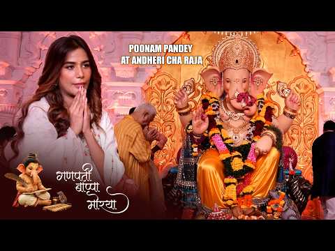 Poonam Pandey Visits Andheri Cha Raja After Bringing Home Her New Car