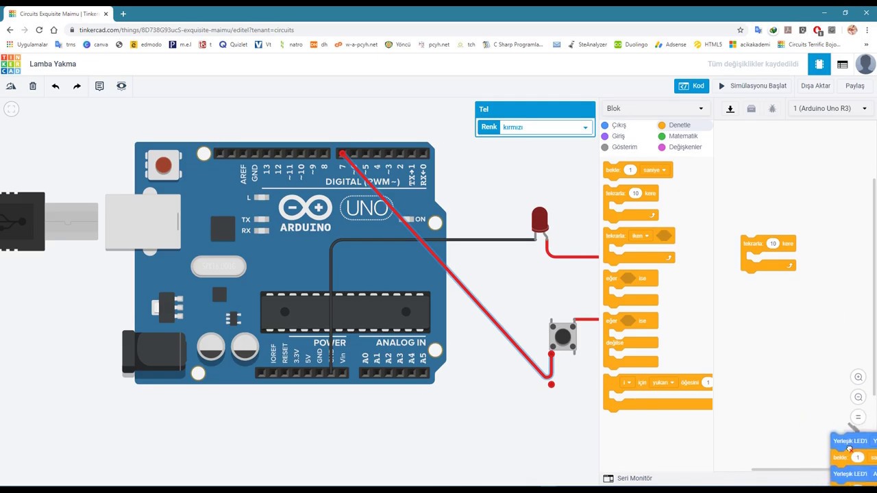 #5 Tinkercad Circuits Kullanımı & Devre-Lamba Tasarımı Örneği ...
