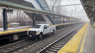 Amtrak High-Rail Goes Past Route 128 Station