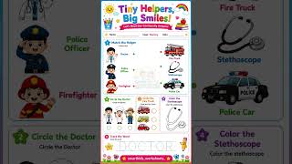 #DreamTrackAI Community Helpers Worksheet for Nursery | Printable Preschool Activity #explore