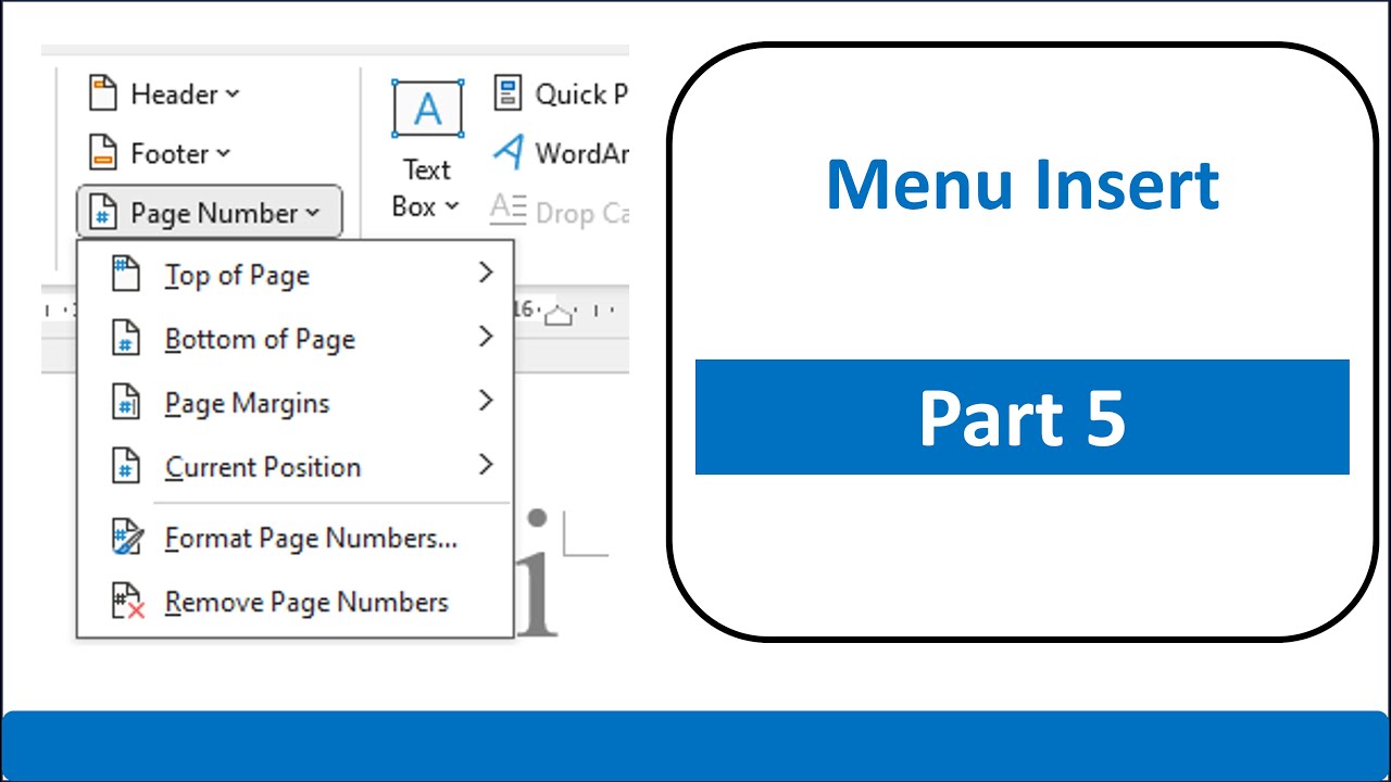 Menu Insert Part 5 - YouTube