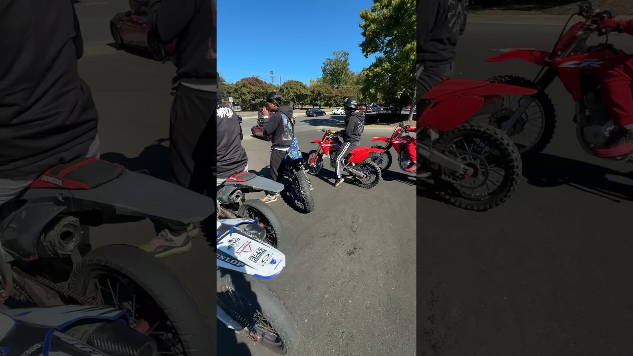 Dirt bike riders takeover the crowded streets😠 police can’t stop em 👎!! 