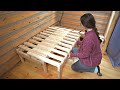 Building A Log Cabin | Ep. 64 | Winter is here! Building a seating nook with a pull-out guest bed