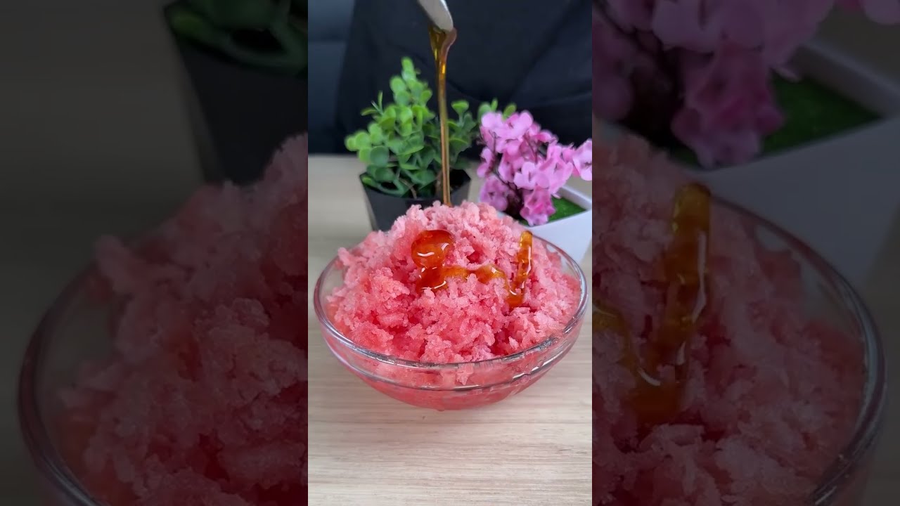 3-Ingredient Frozen Watermelon Slushie Hack 🍉 #WatermelonHack #SummerTreat #ShavedIce