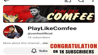 🔥 PlayLikeComfee 1K Subscribers Celebration 🎉 | RHK Kafi ভাইয়ের জয়ের মুহূর্ত 🔥