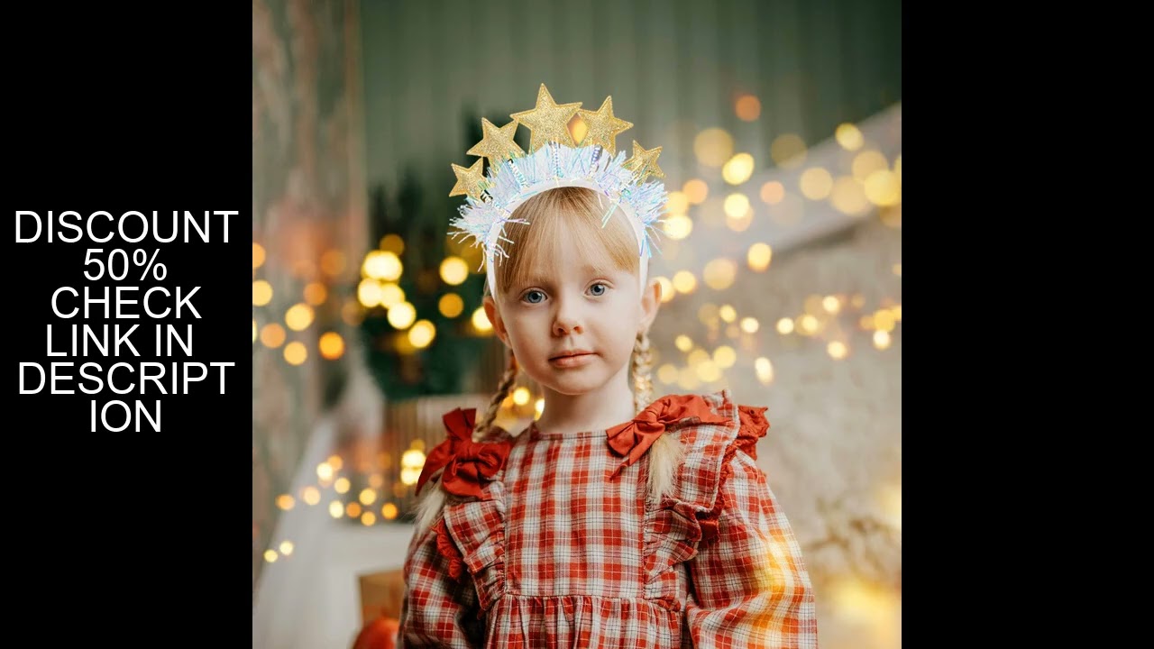 Glitter Star Headband Christmas Holiday Boppers Women Polyester Sequins Hair Band Party Hoop New Yea