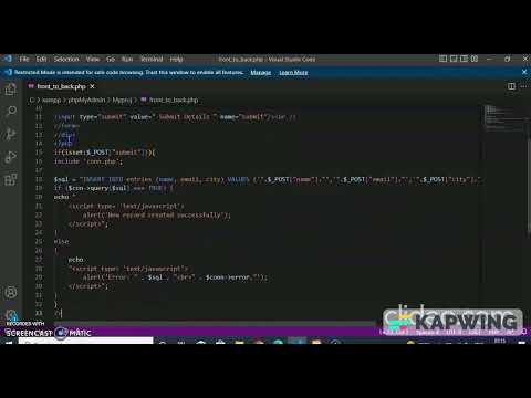 PHP and MySql - Registration Form (Insert from html to mysql)