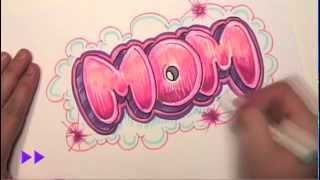 How to Draw Graffiti Letters - Write Mom in Bubble Letters - MAT screenshot 1