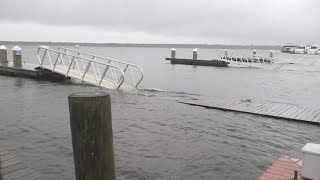 Dock underwater in Putnam County, Florida as the state gears up for Ian