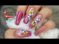 unhas decoradas flor carga dupla + degradê