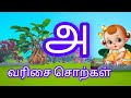 அ வரிசை சொற்கள்||tamil first words ||tamil alphabet||tamil education (@giggle tv)
