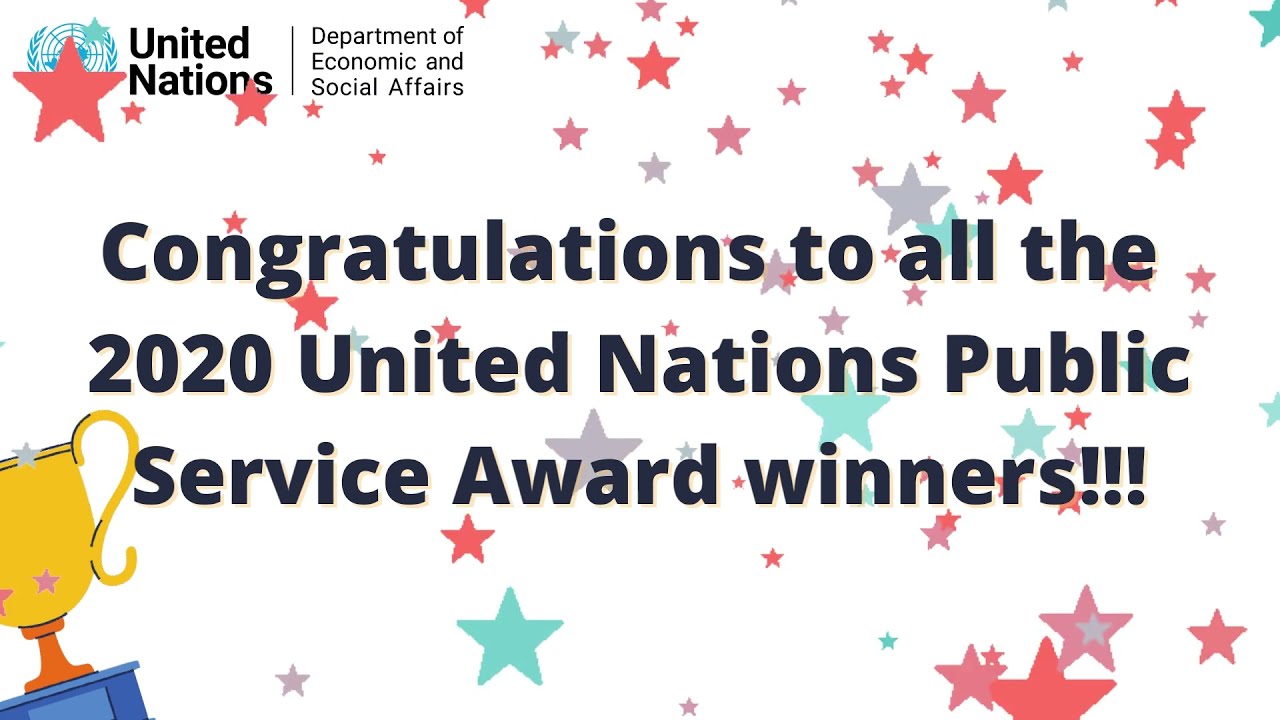 Video announcement of the 2020 UN Public Service Award winners