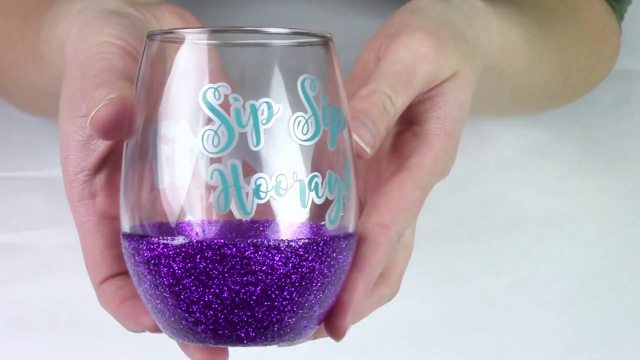 Glitter Acrylic Stemless Wine Glass Set