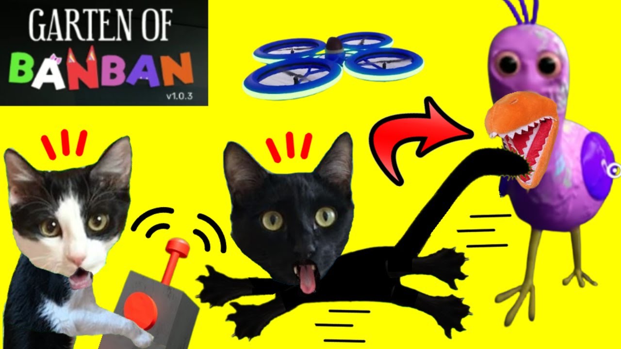Garten of Banban en español pero jugando gatitos Luna y Estrella / Videos de garden of ban ban