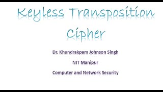 Keyless Transposition Cipher