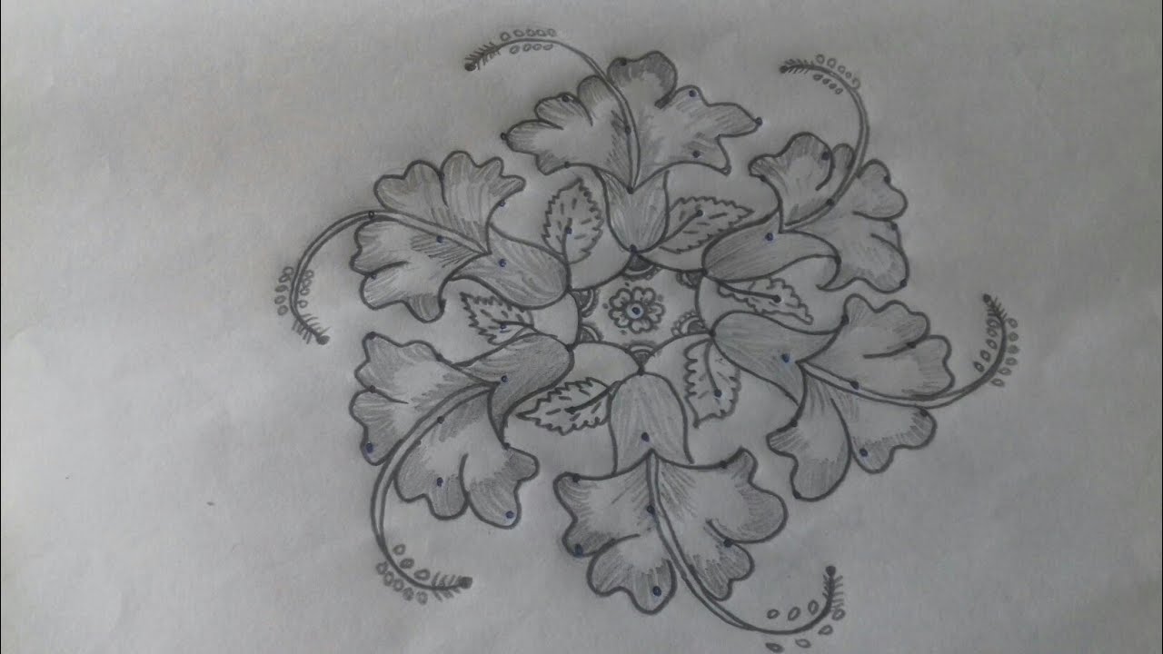 beautiful flower rangoli design with 9×5dots||Dasara navaratri special muggulu||easy rangoli||kolams