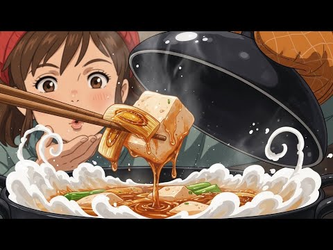 Simmering Sweet Red Bean Soup (Zenzai)🌿 Cozy Ghibli Style ASMR | Winter Ambience