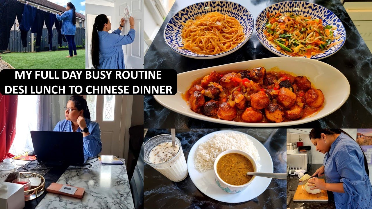 Indian Lunch To Dinner Routine | Easy Desi Thali To Chinese Dinner Platter | Indo Chinese Dish