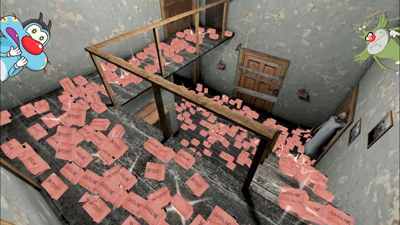 Unlimited Granny Vs Unlimited Gasoline in Granny 1.8 With Oggy and Jack