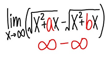 How to evaluate the limit of sqrt(x^2+ax)-sqrt(x^2+bx) as x goes to infinity. calculus 1 tutorial