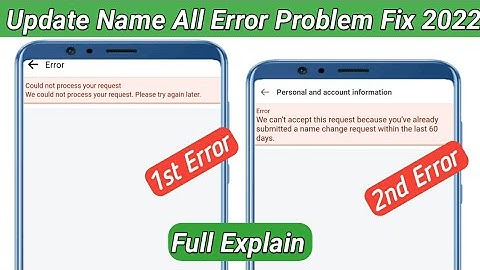 Could not process your request|Facebook update name error problem 2022|update name error solution