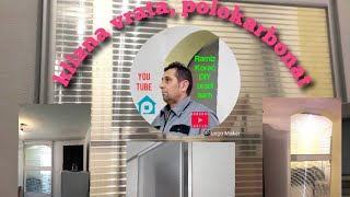Klizna vrata,trpezarija( polikarbonat 16 mm.dvije saće ) transparent. Kroki DIY-uradi sam.