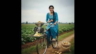 पैडल घुमाओ, चिप्स बनाओ, पैसा कमाओ #PotatoChipsMachine #SmallBusinessIdea #ViralReel #TrendingNow