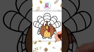 Full Thanksgiving Turkey Drawing For Kids #shorts #howtodraw Update