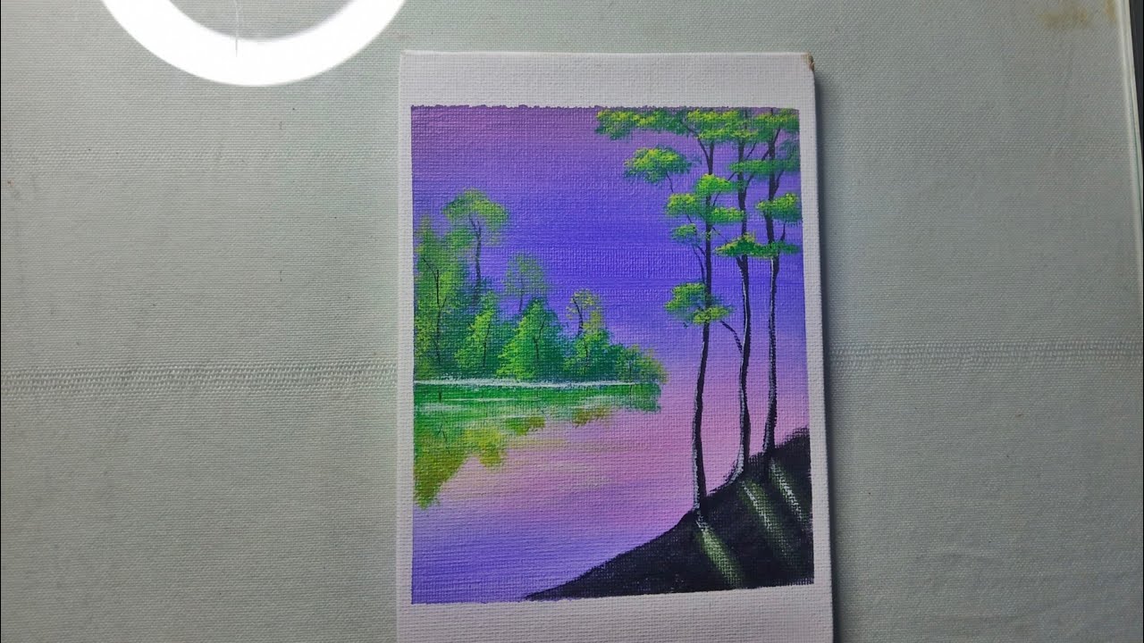 How to paint landscape painting/painting tutorial for beginners