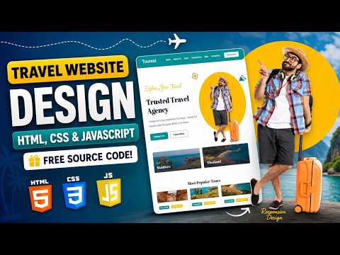Travel Website Design Using HTML, CSS & JavaScript | Free Source Code