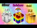 Unique shalu presente surpresa rainbow  choose your gift rainbow vs silver vs gold uniqueshalu