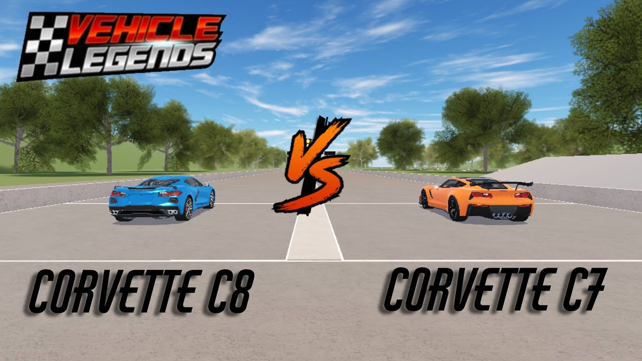 Corvette C8 Vs Corvette C7 Roblox Vehicle Legends Youtube - the first 2020 chevrolet corvette in roblox omg wayfort