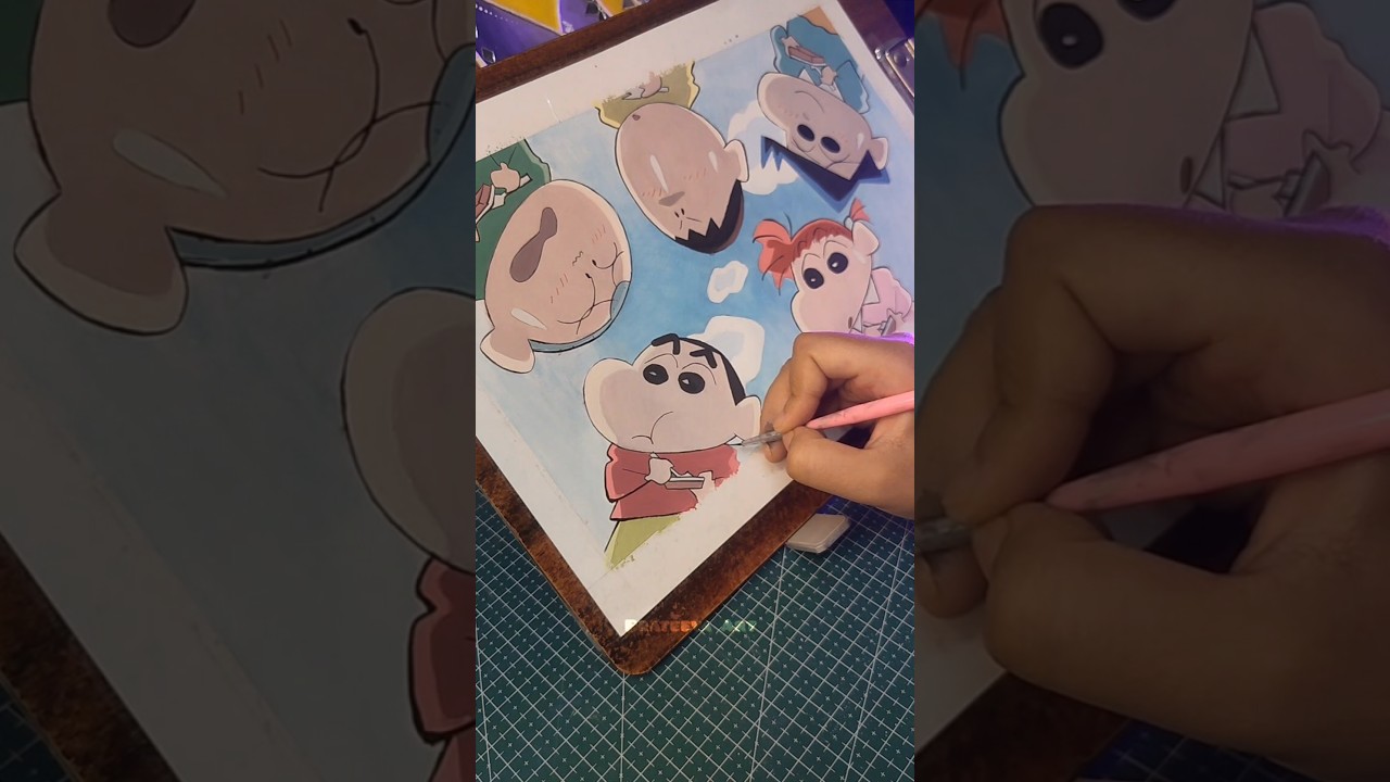 Shinchan and Nene Chan from Crayon shinchan drawing ✨