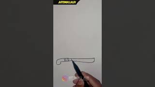cara menggambar golok mudah #art #drawing #trending #viral #shortvideo #shorts #short