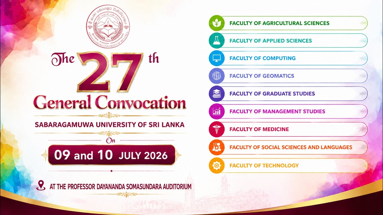 27TH GENERAL CONVOCATION 2026 | DAY 02 | SESSION 06 - SABARAGAMUWA UNIVERSITY OF SRI LANKA