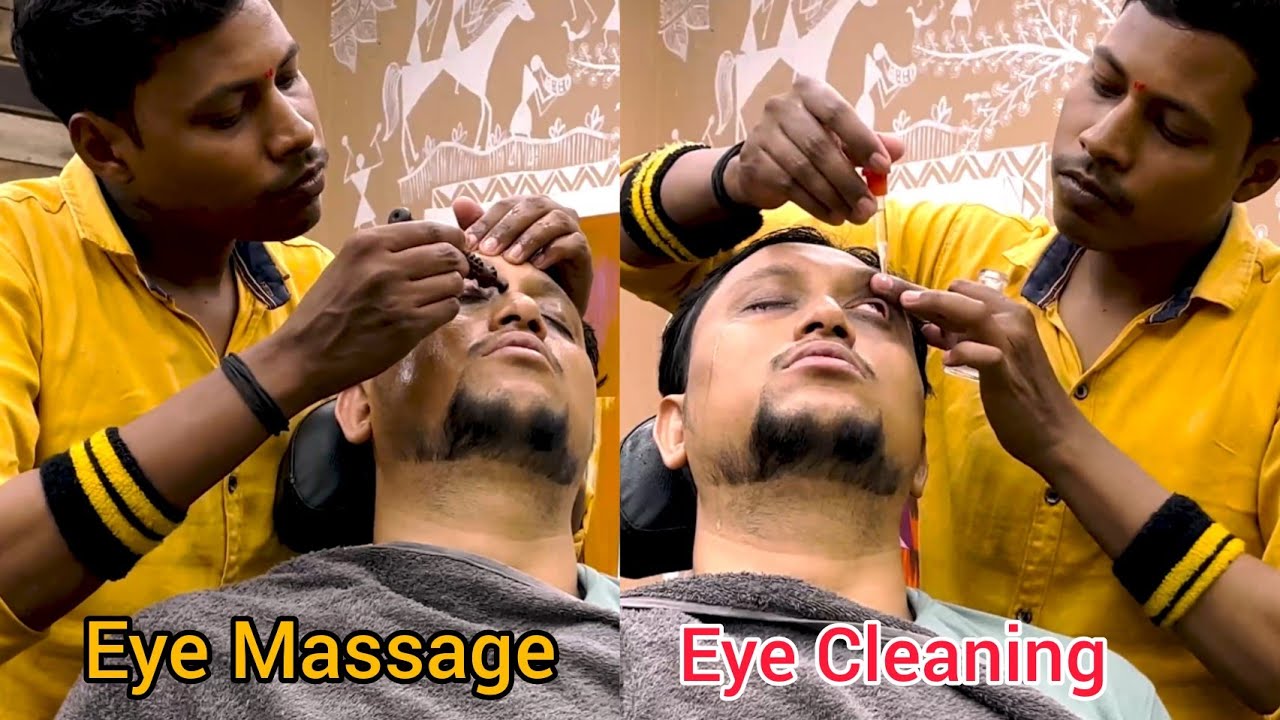Relaxing Eye Cleaning and Eye Massage by Vikram Barber YouTube
