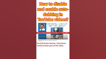 How to disable and enable auto dubbing in YouTube videos?