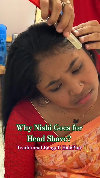 The story of cutting long hair and shaving the head #ytshorts #longhair #headshave #longhaircut