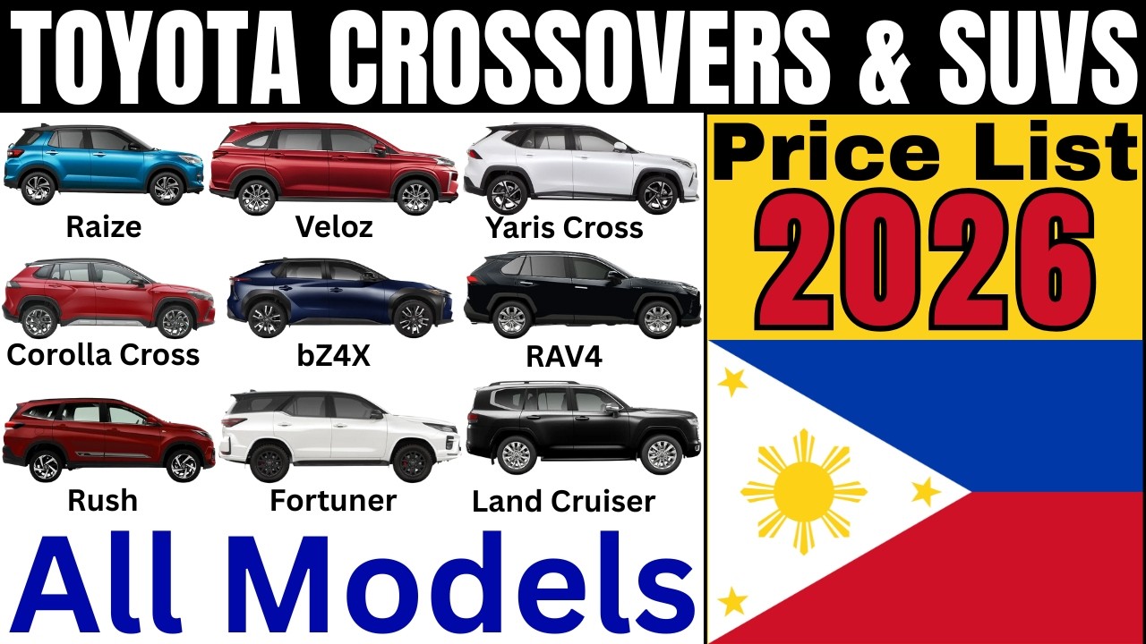 Toyota Crossovers & SUVs Price List 2026 in Philippines | Raize, Veloz, Yaris, Corolla Cross, etc