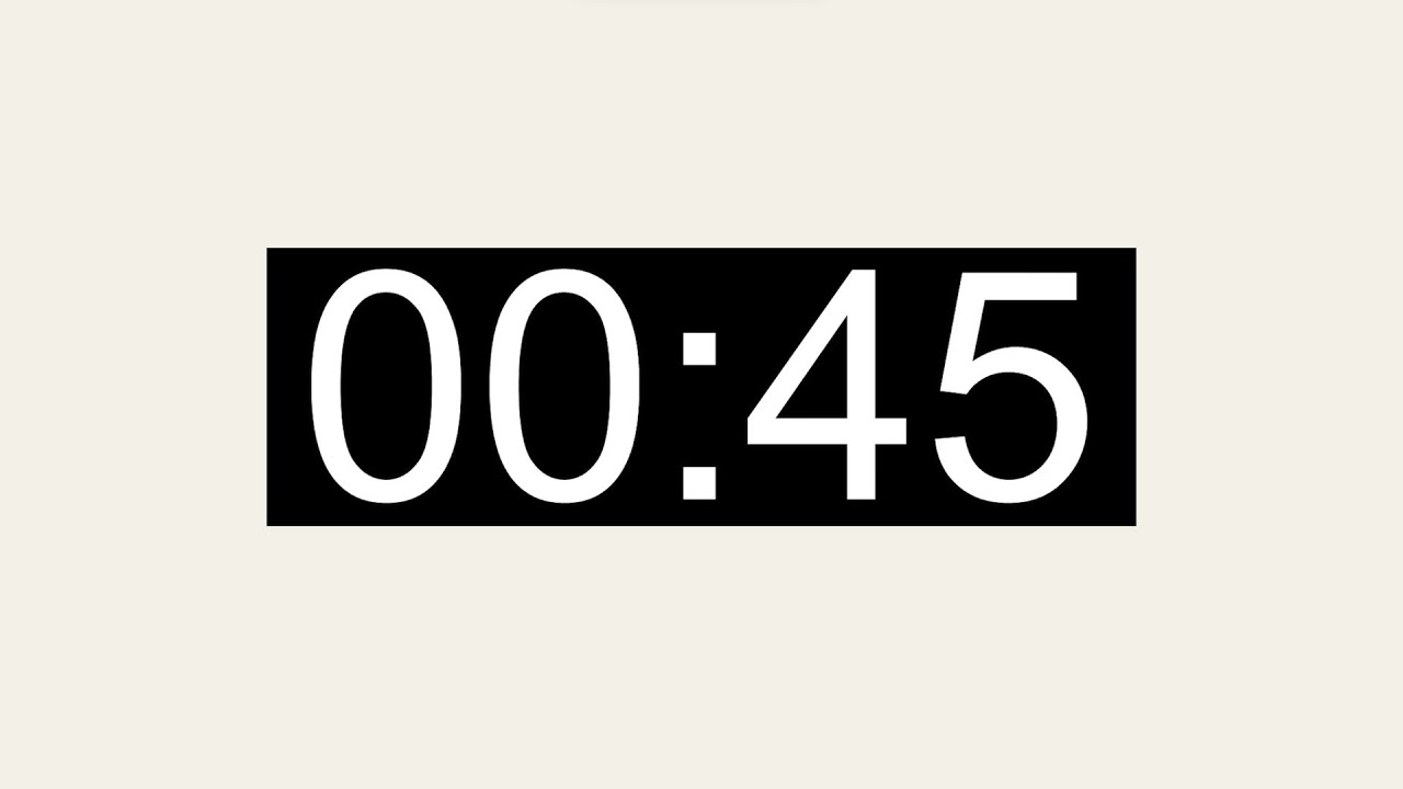 45 Second Basic Count up Timer - Silent - YouTube