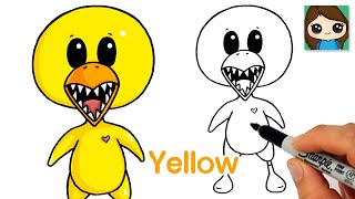 COMO DESENHAR o YELLOW do ROBLOX RAINBOW FRIENDS  how to draw yellow from  roblox rainbow friends 