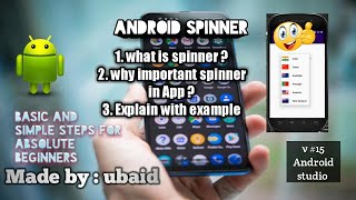 v#15||Android Spinner|| Explain with Example|| Absolute Beginners|| Android Studio|| Hindi/Urdu