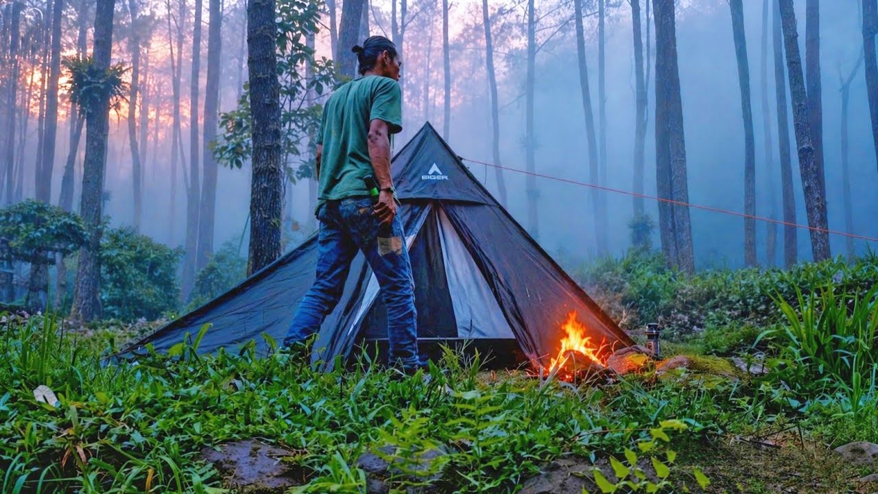Solo Bushcraft Camping | Building a Shelter & Cooking by the River ...