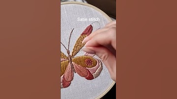 Satin stitch Butterfly embroidery #handmade #art #embroidery #handembroidery #stitch #needle
