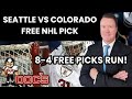 NHL Pick - Seattle Kraken vs Colorado Avalanche Prediction, 4/20/2023 Free Best Bets & Odds