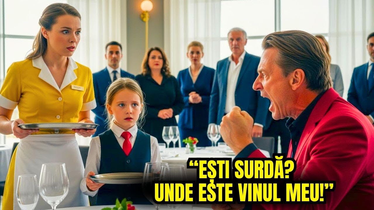 „Ești surdă? Unde este vinul meu?” — a strigat milionarul. Până când fiica chelneriței l-a făcut să